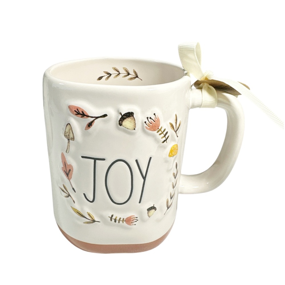 NEW Rae Dunn JOY Mug with Floral Accents
